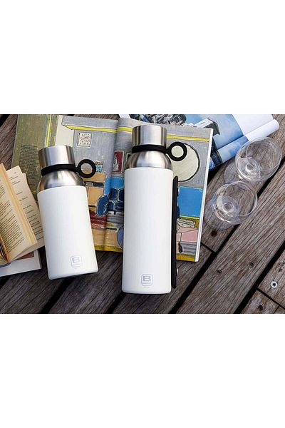 BUGATTI 1500Ml Stainless Steel Matte White Thermos - With Carrying Handle