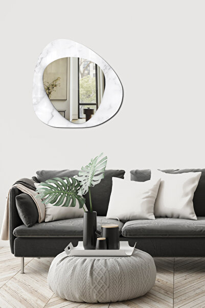 Decorita Dekor Camı ve Ayna | Zen Ayna ve Beyaz Doğal Mermer | 2'li Takım | 7...