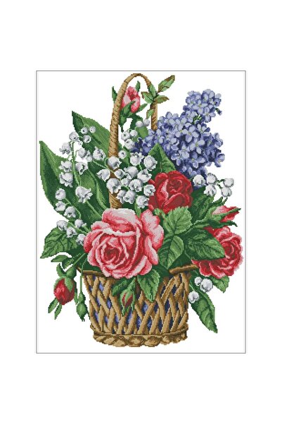 Goblen Atölyesi 40*50 cm etamin kumaşa renkli baskı ipsiz