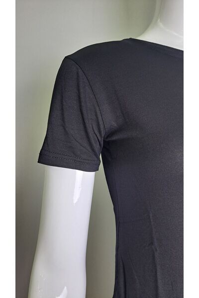 Alfa Women's Black Body - Short Sleeve, Crew Neck