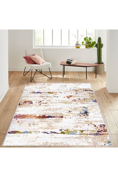 ROVİGO HOME Dijital Baskı Yıkanabilir Kaymaz Taban Salon Halısı Rvg1498