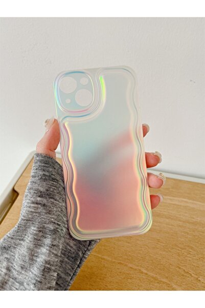 EDELFU Iphone 11 Hologram Yanları Zigzaglı Kılıf Arkası Mat Darbeye Dayanıklı Silikon