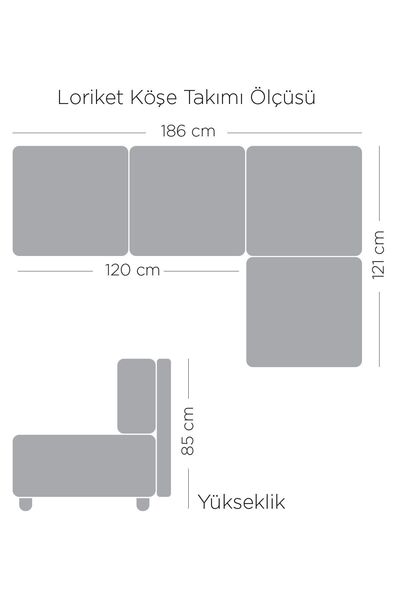 Gaga Mobilya Loriket Köşe Takimi Siyah