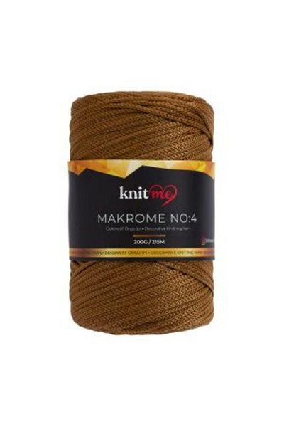 knitme 2080 Μοντέλο Καφέ Πλεκτό Χειροποίητο - Πολυεστέρας Μακραμέ 4mm, Σχοινί 200 Gr