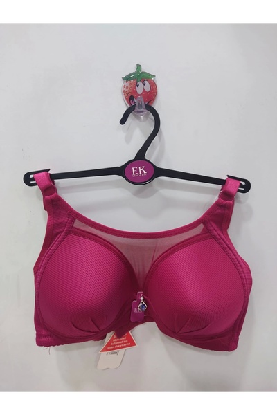 F.K Sutien Roșu Claret - Tulle Detaliat și Adunat, Fără Sârmă - 652