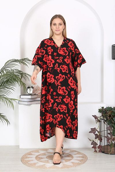 ViolettaXL ROCHIE DE DAME DE Mărime Plus, BUCĂTĂ DE BUCĂTĂ, Gât în ​​V, țesută din viscoză