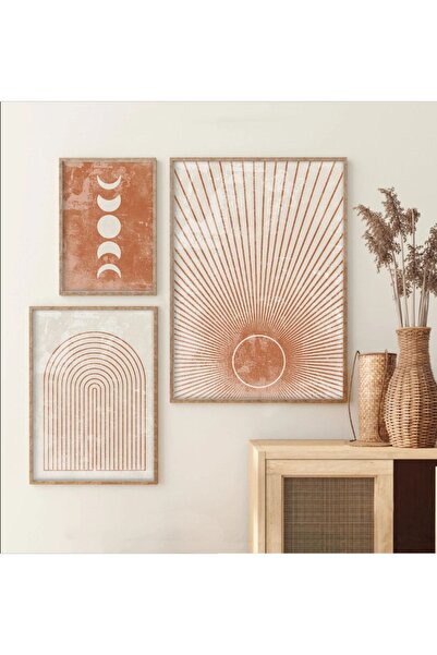 woodhomeworks Ahşap Bohem Salon 3 Lü Tablo 50x70