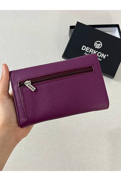 DERKON Genuine Leather Medium Size Women's Wallet