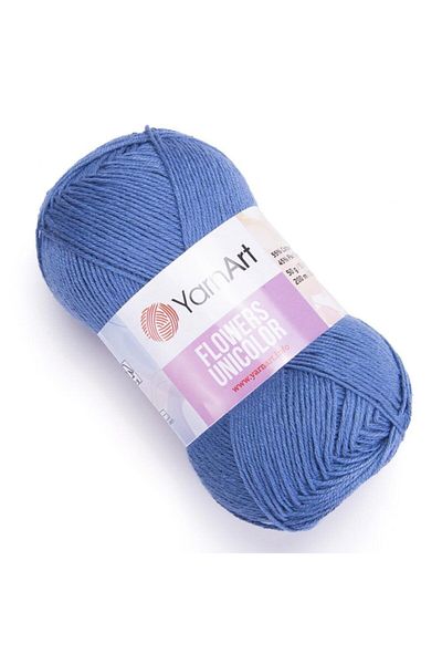 Yarnart Λουλούδια Unicolor - Πλεκτό Χέρι Νήμα Μπλε-743
