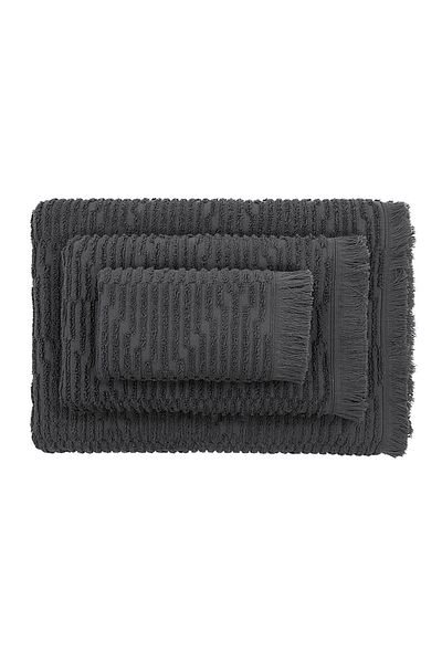 Green Black by Ecocotton Anisa Anthracite 100% Cotton Jacquard 3 τεμαχίων Σετ πετσετών μπάνιου