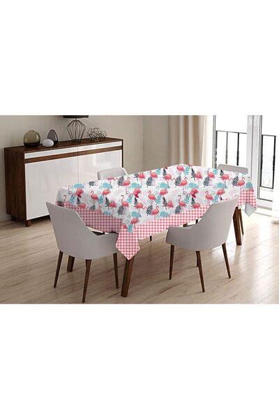 WENESSİ مفرش طاولة قماش بطبعات فلامينجو (150×220 سم)