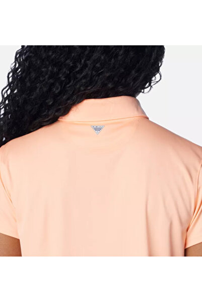 Columbia Βαμβακερό γυναικείο μπλουζάκι πόλο με λαιμόκοψη - κοντό μανίκι, ροζ, casual 2070251 -807