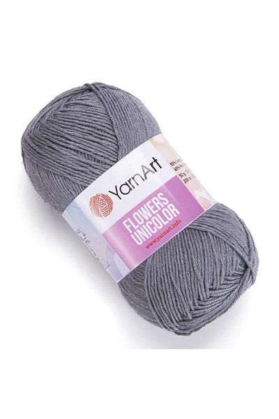 Yarnart Λουλούδια Unicolor - Πλεκτό Χέρι Νήμα Γκρι-744