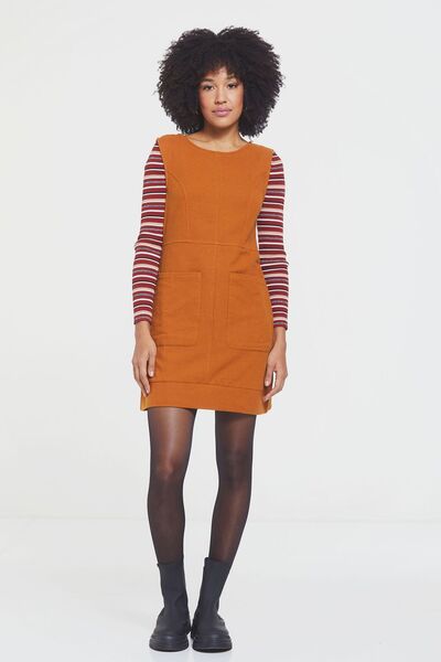 Clandestino Rochie mini din bumbac maro
