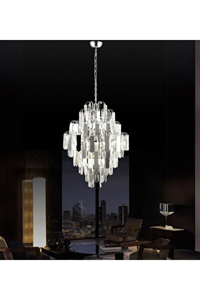 RONİSU AYDINLATMA Daisy 50'Lik Taşlı Avize Salon Modern Oturma Odası Avize Yü...