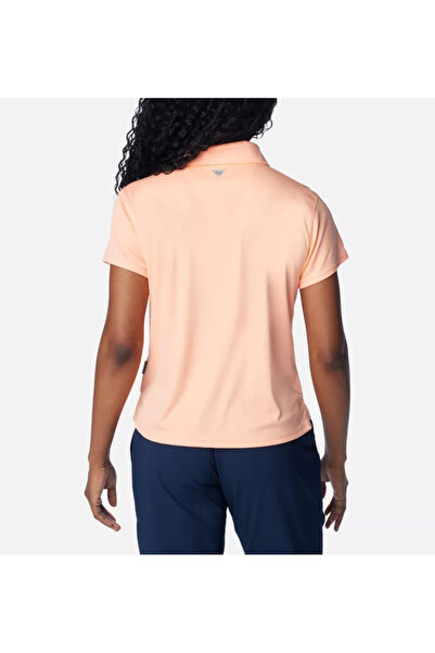 Columbia Βαμβακερό γυναικείο μπλουζάκι πόλο με λαιμόκοψη - κοντό μανίκι, ροζ, casual 2070251 -807