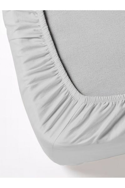 FAVORİST Light Gray Single Elastic Sheet Set - 100x200, 1 Pillow Case Included