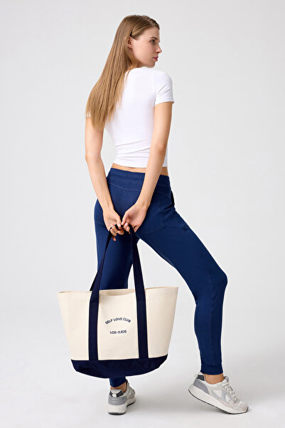 Los Ojos x Melodi Lacivert İnce Yumuşak Dokulu Jogger Eşofman Altı Soho