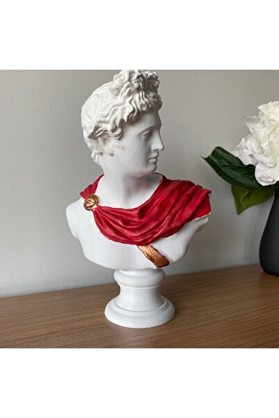 Root Made Apollo Büst Antik Yunan Heykel 25cm Michelangelo Apollon Büstü