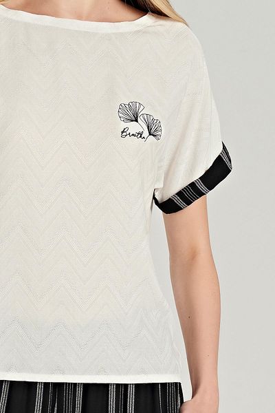 Feyza Set pijama neagră cu mânecă scurtă pentru femei - C0T0N0O5