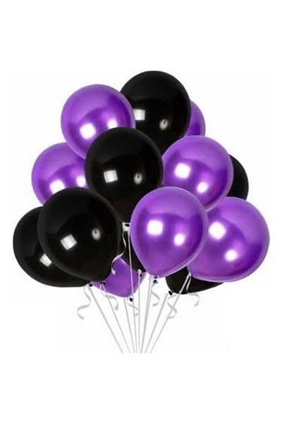 Kalisan 30 Pieces Purple and Black Balloon Set