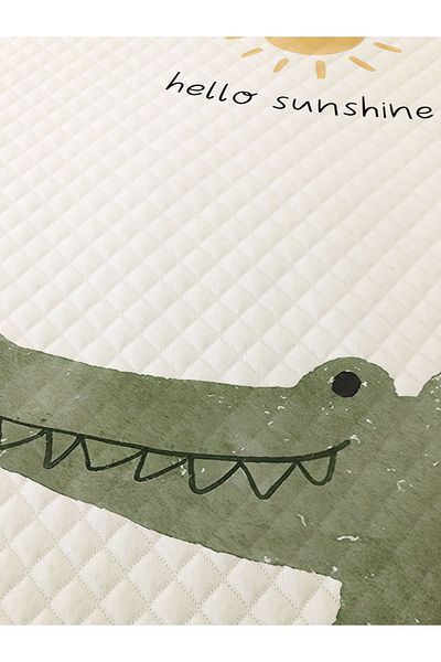 Evmila Crocodile Patterned, Printed Single and Children's Pique Set