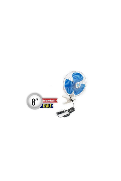 BTM OTOMOTİV Vantilatör 8'' Mandallı 12 Volt Çakmaklık Girişli Modlu Hızlı Ya...