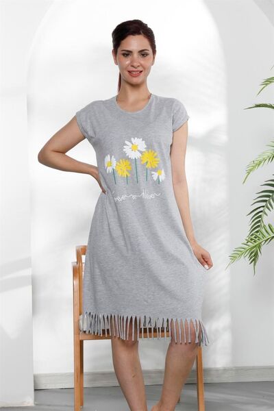 PIJAMASSTORE Rochie cămașă de noapte de culoare gri cu imprimeu Forever Never...