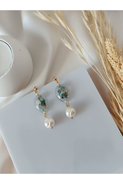 La fee aksesuar Sınırılı Sayıda - Gerçek Barok Inci Detay - Deniz Kabuğu - Küpe - El Yapımı Tasarım