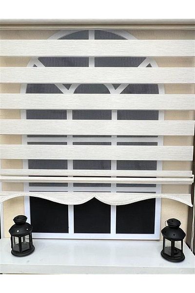 KORUTEKS Zebra Roller - Curtain Cream Skirt, Sectioned Z-Kt400V12