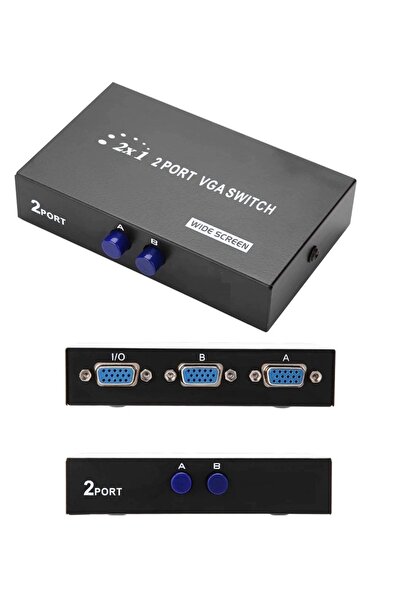 aogo 2 Port Vga Switch 2 Kasa 1 Monitör Vga Seçici Vga Giriş Çoklayıcı 2 Giriş 1 Çıkış 15 Pin Vga