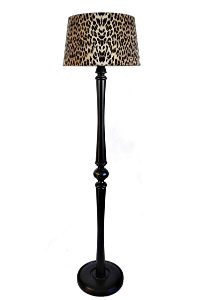 Lambada Torna Ayaklı El Yapımı Masif Lambader (leopar-siyah Ayak)