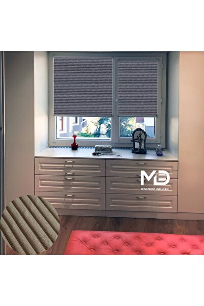 MD Plise Beyaz Alüminyum Kasa 100x100 Lino Yarı Geçirgen Plise Perde