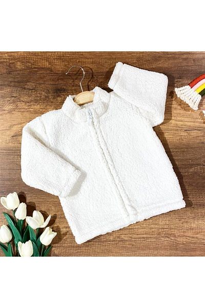PATSAN Plush Fleece Kids Baby Zipper Cardigan Stand Collar
