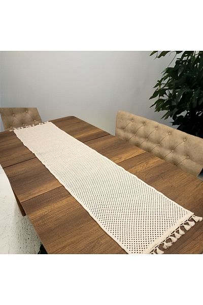 NDC HOME Design special Bumbac tricotat Dantela Pompon Runner Față de masă 45 X 150