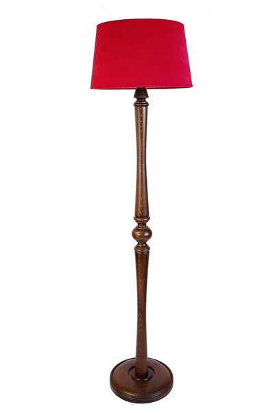 Lambada Beta Serisi,torna Ayaklı Lambader( Kırmızı-koyu Ceviz)