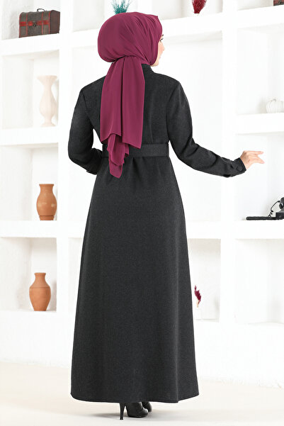 ModaMerve Black Ferace Dress - Msl1601