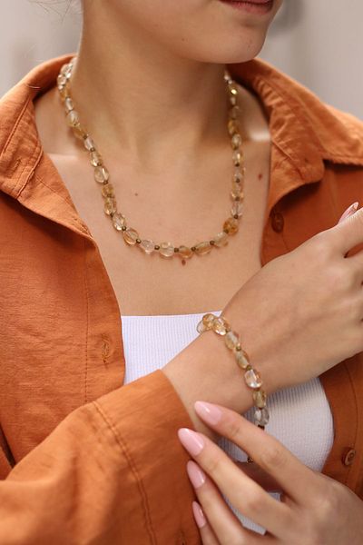 Feyz Tasarım Citrine Natural Steel Set