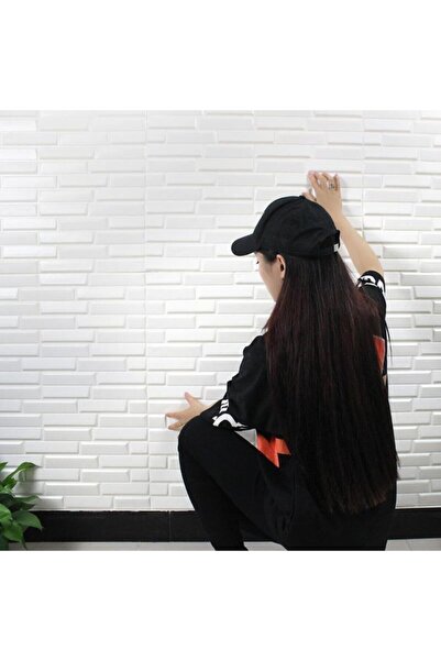 Renkli Duvarlar Nw55 Beyaz Opak Kendinden Yapışkanlı Duvar Paneli 3d Duvar Kağıdı