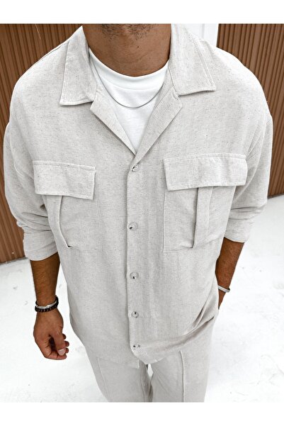 King Brothers Oversize Linen Shirt - 100% Cotton, Pocketed