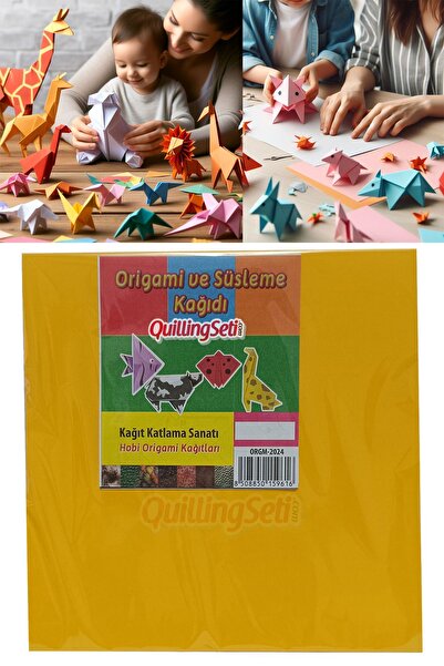 quilling Origami Kağıdı, 30 Adet Çift Taraflı Karışık Renkli Origami - 30 Adetli 20 cm X 20 cm Set
