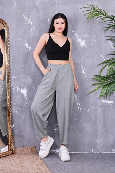 ZEYWEAR بنطلون جزرة بخياطة أمامية