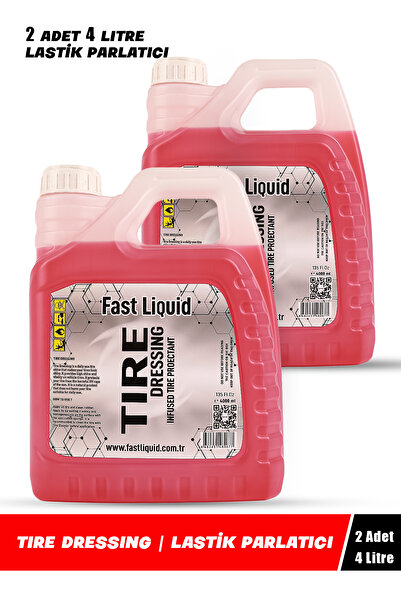 Fast Liquid Lastik Parlatıcı 2 Adet 4 Lt Ultra Parlaklık Islak Görünüm 5 Gün Kalıcı Tıre Dressıng