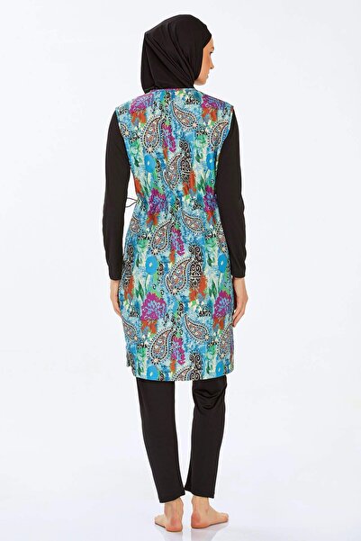 MEBA Rozamay Μαύρο Χρώμα Μακρυμάνικο Μαγιό Hijab με φερμουάρ 9260