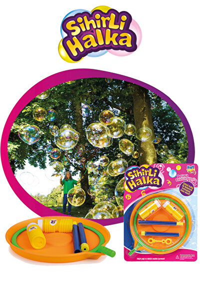 Kayyum Oyuncak Köpük Çıkaran Büyük Halka Sihirli Halka Solüsyonlu Gaint Bubble Büyük Baloncuk Halkası ve Tepsi Seti