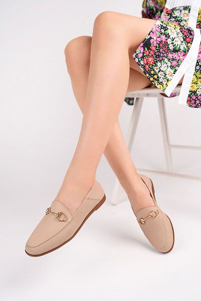 Deripabuc Genuine Leather Beige Print Women's Casual Shoes Pcc-f03