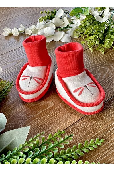 Renkli Puset Newborn Baby Booties Dragonfly