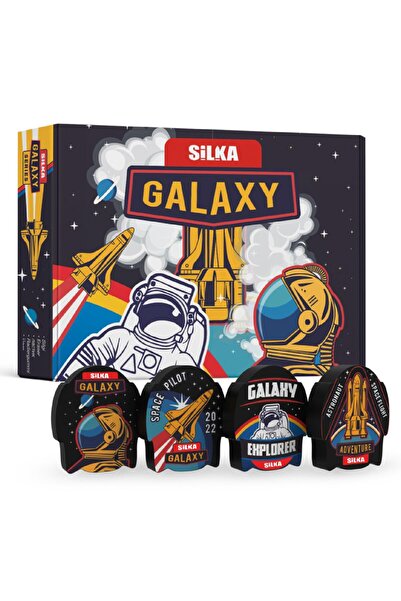 Silka Gumă de șters cu model Galaxy - Model ART.55, set de 4 bucăți