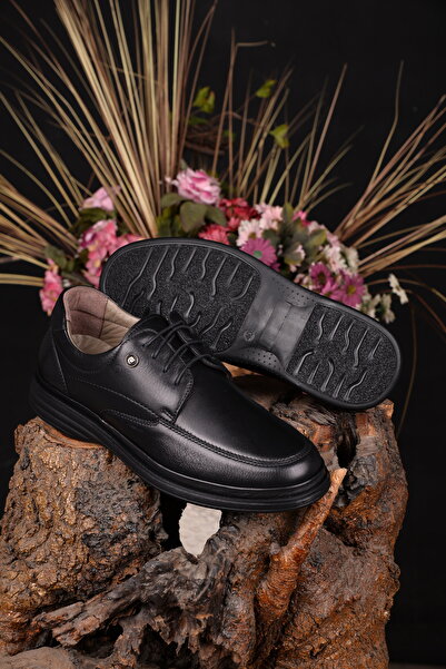 Pierre Cardin Erkek %100 Deri Siyah Bağcıklı Klasik Baba Ayakkabısı Şıklığı&Konforu Bir Arada ULTRA RAHAT&HAFİF