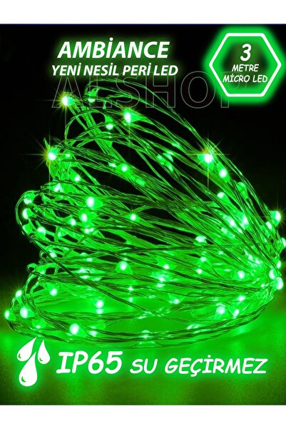 ALSHOP Yeni Nesil 3 Metre 30 Ledli Yeşil Peri Led Işık